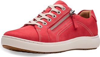 Clarks Womens Nalle Lace Shoes, Color Red Nubuck, Size: 6.5 UK Wide