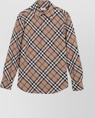Burberry wool blend checked pattern shirt