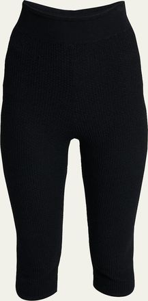 Chlo&eacute; Honeycomb Stretch Knit Skinny-Leg Capri Pants