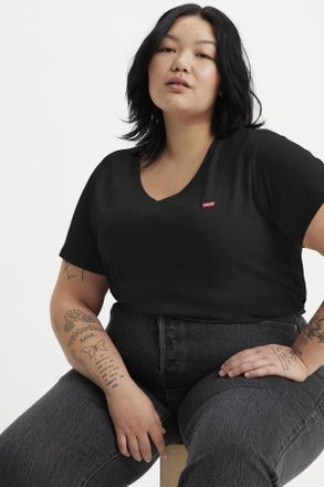 Levi's Perfect con cuello de pico (tallas grandes) - Mujer - 1X - Negro / Caviar