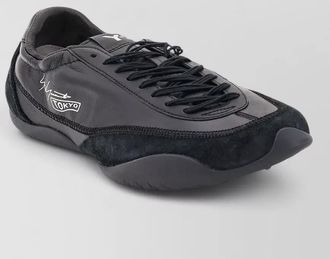 Yohji Yamamoto leather tokyo warped lace-up sneakers