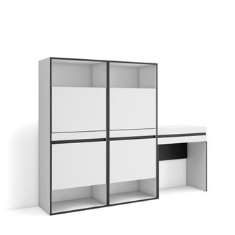 Skraut Home Skraut Home - Zapatero, Armario Zapatos Botas, 190x145x35 Cm, Dormitorio, Habitaci&oacute;n, Tocador, Estilo Moderno, Blanco