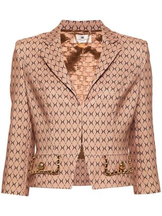 Elisabetta Franchi Giacca crop con stampa - Toni neutri