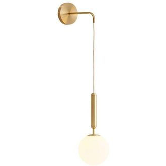 OEM Applicazioni Murali Industriali Vintage, Globo In Vetro Bianco Da 15 Cm E Applique In Metallo Dorato Per Camera Da Letto, Soggiorno (sorgente Luminosa