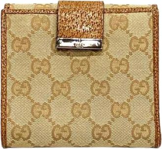 Gucci Pre-owned Wallets, female, Beige, Size: ONE SIZE Pre-owned Canvas Wallet