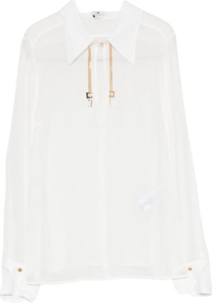 Elisabetta Franchi Camicia Sheer White Blouse