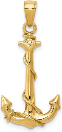 Diamond2Deal 10k Yellow Gold Anchor Rope Pendant