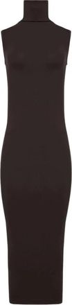 Wolford Mouwloze Merinowol Blend Midi Jurk - Dames - Kleedjes - Bruin - L - Wol - Kleedjes