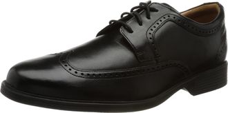 Clarks Mens Whiddon Wing Oxford, Black Leather, 6.5 UK
