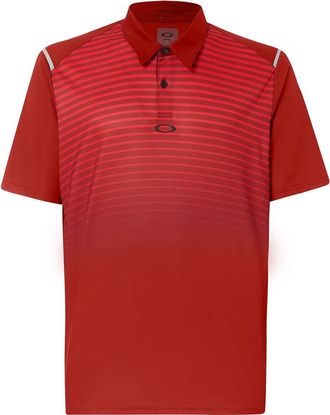 Oakley Mens Polo Shirt Ss Striped Ellipse - red - Medium