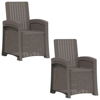 vidaXL Sedia Da Giardino Reclinabile Effetto Rattan 2 Pz Grigio Chiaro Vidaxl