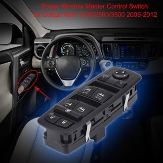 OEM Interruptor Principal De Elevalunas El&eacute;ctricos Para Dodge Ram 1500 2500 3500 (2009-2012) - Negro 04602863ad