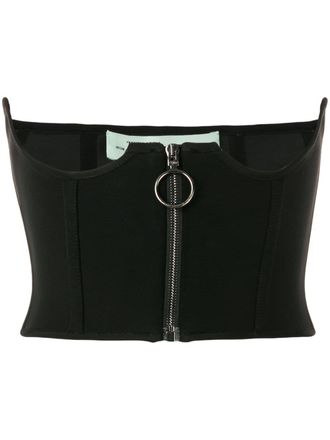 Off-white cupless corset top - women - Acetate/Polyamide/Spandex/Elastane - 40 - Black
