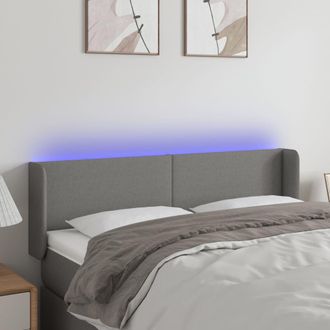 vidaXL Cabecero Con Led De Tela Gris Oscuro 147x16x78/88 Cm Vidaxl
