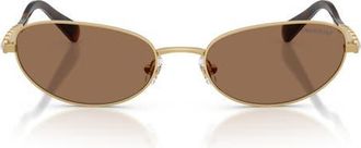 Swarovski 56mm Oval Sunglasses in Gold /Dark Brown at Nordstrom