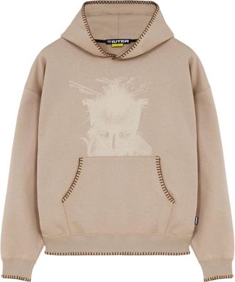 Iuter Gedrukte Hoodies Collectie 2025 - Heren - Hoodies - Beige - XL - Katoen - Hoodies & sweatvesten