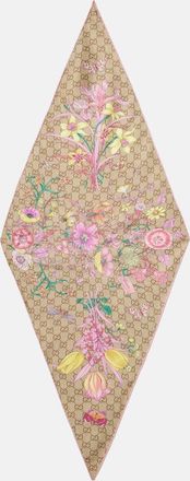 Gucci GG floral silk scarf