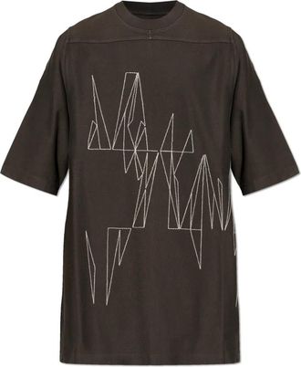 Rick Owens Jumbo T-Shirt - Heren - T-shirts - Bruin - L - Katoen - Tops