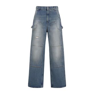 Moschino Blue Relaxed Wide-Leg Jeans