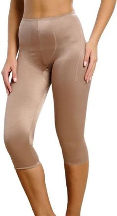 Rago Light Shaping Capri Pant Liner With Satin 4-Way Stretch in Mocha at Nordstrom, Size 30