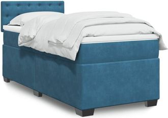 vidaXL Vidaxl - Cama Box Spring Con Colch&oacute;n Terciopelo Azul Oscuro 90x190 Cm