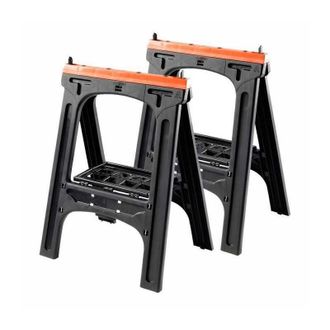TooD Beauty Caballetes Plegables Tood Pack De 2 Pl&aacute;stico Inyectado Negro Y Naranja 60 X 10 X 80 Cm Carga 200 Kg
