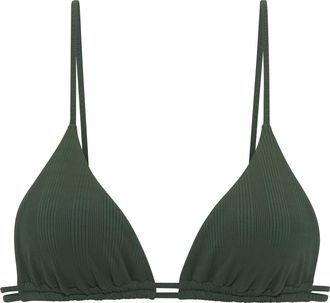 Copenhagen Triangel-Bikini-Top COPENHAGEN STUDIOS Nela, Damen, Gr. 36, Cup C/D, gr&uuml;n (dunkelgr&uuml;n), Rippware, Recycling-Polyamid, strukturiert, unifarben, Bikini-
