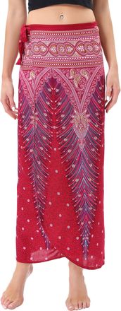 Feoya Long Bohemian Skirt for Women Maxi Boho Hippie Wrap Skirts Floral Print Halter Gypsy Dresses High Waisted 2 in 1 Casual Skirt for Beach Vacation Summe