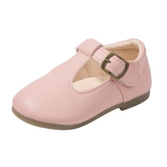 Generic Girl Shoes Small Leather Shoes Single Shoes Children Dance Shoes Girls Performance Shoes Little Tennis Shoes (Pink, 10.5 Little Child)