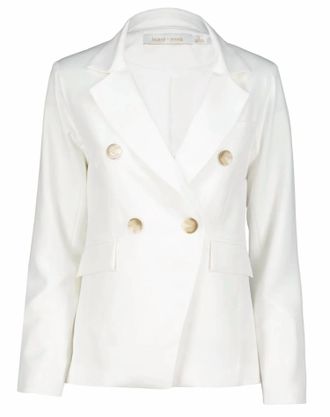 Bishop + Young Womens Classic Double Breasted Blazer In Salt