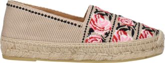 Prada Womens Floral Embroidered Espadrilles - Tan Rubber - Size EU 35