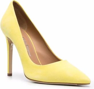 Ferragamo Pointed-Toe High Heel Pump - Yellow