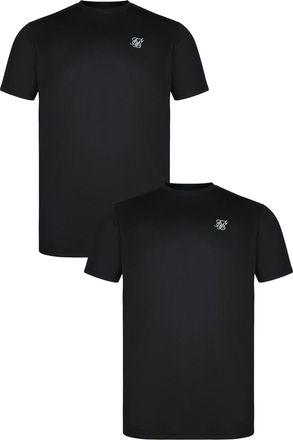 Siksilk Camisetas para Hombres Negras, Paquete de 2, Ajuste Muscular XXL