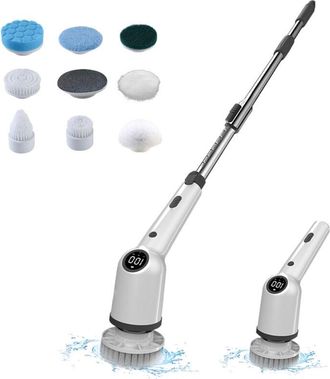 OEM Cepillo De Limpieza El&eacute;ctrico Inal&aacute;mbrico De 360 grados, 3 Velocidades, Con 8 Cabezales Reemplazables Y Brazo De Extensi&oacute;n Ajustable Para Ba&ntilde;o, Ducha,
