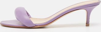 Gianvito Rossi Purple Leather Elle Slide Sandals