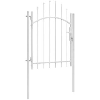 vidaXL Puerta De Jard&iacute;n De Acero Blanco 1x2 M Vidaxl