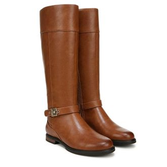Dr. Scholls Hello Rider Boots Womens Honey Faux Leather Knee High HTAT1205