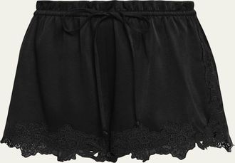 Kobi Halperin Cristal Lace-Trim Relaxed Shorts