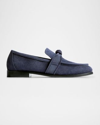 Bottega Veneta Men & apos;s Astaire Knot Suede Loafers
