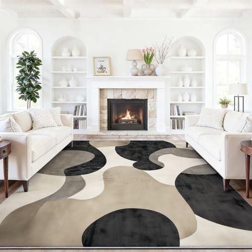 Grand Tapis de Salon ou chambre en noir 200x290