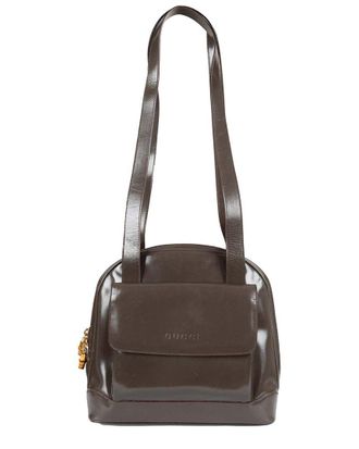 Gucci Brown Patent Leather Shoulder Bag - 00S (Authentic Pre-Loved)