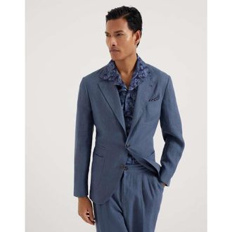 Brunello Cucinelli Mens Ocean Linen Blazer, Size 54