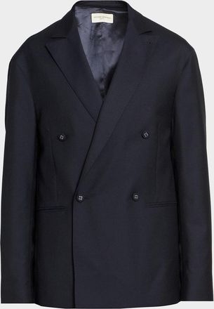 Officine G&eacute;n&eacute;rale Men & apos;s Merrick Wool-Cashmere-Silk Double-Breasted Blazer