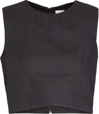 8 by YOOX ORGANIC COTTON SLEEVELESS CROP TOP