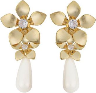 Panacea Flower Faux Pearl Drop Earrings in White at Nordstrom