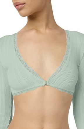Florence By Mills Pointelle Lace Crop Top in Iceberg Green at Nordstrom Rack, Size Xx-Small