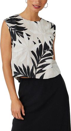 Bella Dahl Boxy Button Back Linen-Blend Top