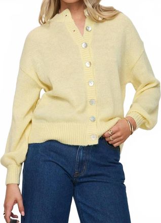 Crush Sunbeam Button Front Cardigan In Yellow