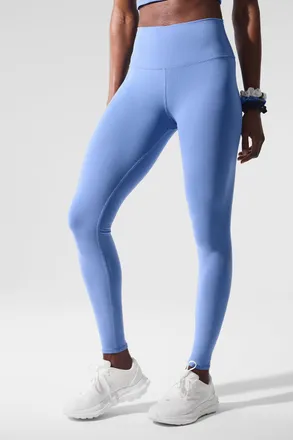 Alo | High-Waist Airbrush Legging in Crystal Clear Blue, Size: Large
