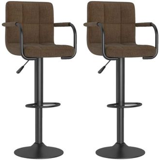 vidaXL Taburetes De Cocina 2 Unidades Tela Marr&oacute;n Vidaxl
